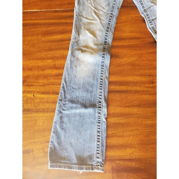 Miss Me Mid-Rise Boot Cut Women Size 27 Med Wash MW58458 Embellished Destressed - Picture 9 of 13